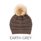 CC Beanie with Faux Fur Pom
