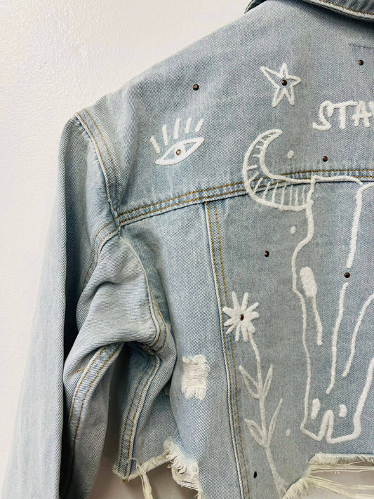 Desert Spirit Cropped Denim Jacket