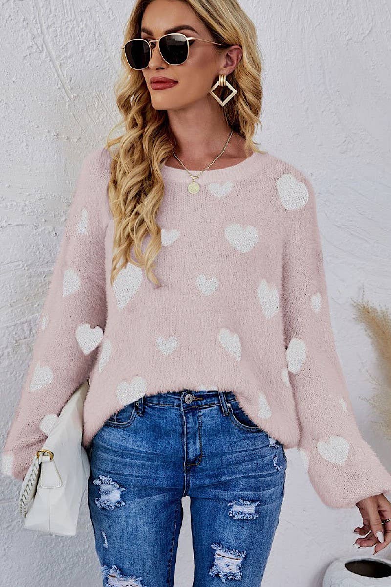 All over heart sweater