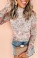 Floral Long Sleeve Mesh Blouse