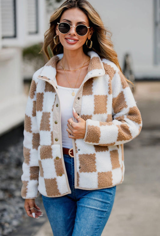 Checkered Sherpa Jacket